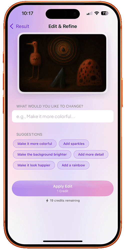 Doodle Genie app - Result & Edit